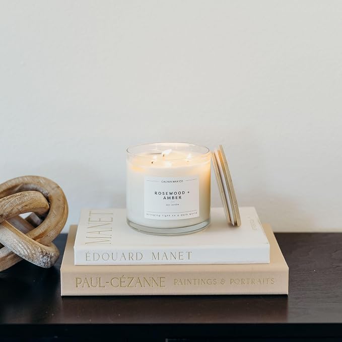 Calyan Wax Co. Rosewood & Amber 3 Wick Scented Candle - Image 8