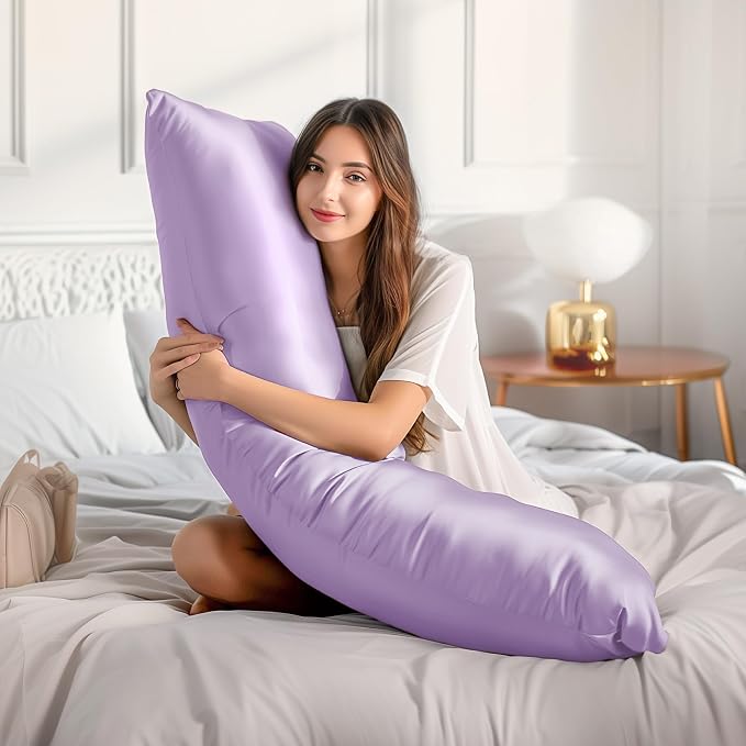 BEDELITE Satin Body Pillow Cover 2 Pack, Super Soft and Cooling Body Pillow - Image 3
