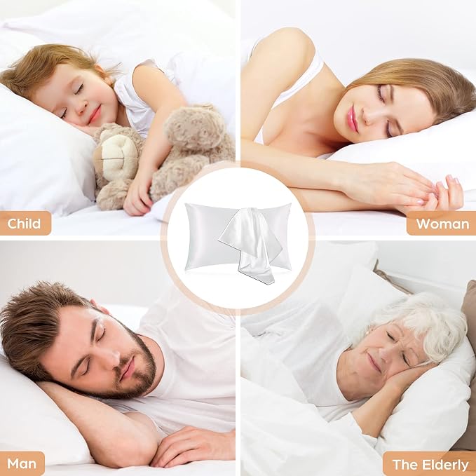 Silk Pillowcase for Hair and Skin, 2 Pack 100% Mulberry Silk Pillowcase 25 Momme - Image 6