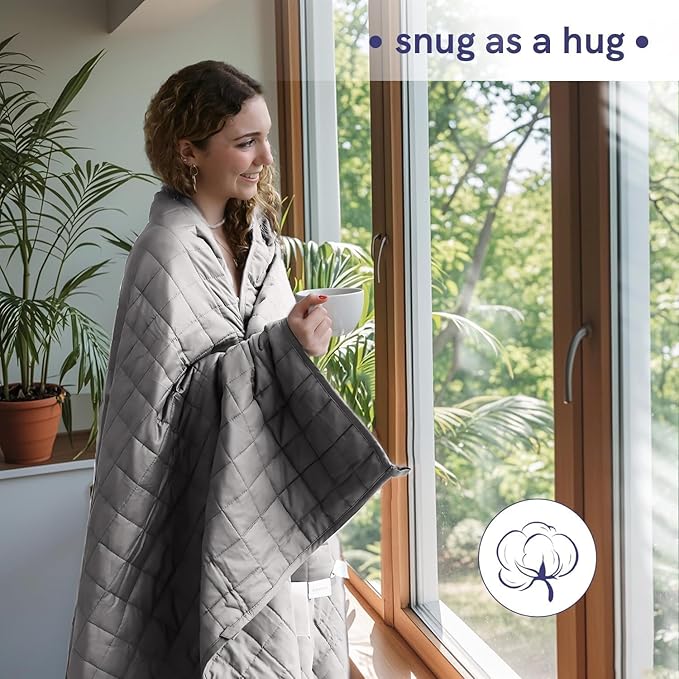 YnM 12lbs Weighted Blanket for Adults, Cotton Heavy Bed Throw Blanket - Image 3
