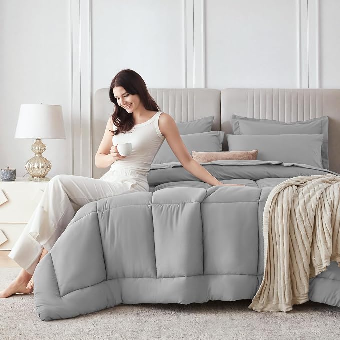 Sasttie Twin Comforter Set, 5 Pieces Bed in a Bag Twin, Complete Bedding Set - Image 8