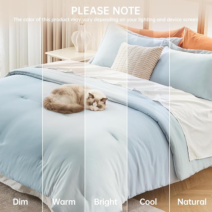 MUXHOMO King Size Comforter Set, All Season Ultra Soft Down Alternative Bedding - Image 9