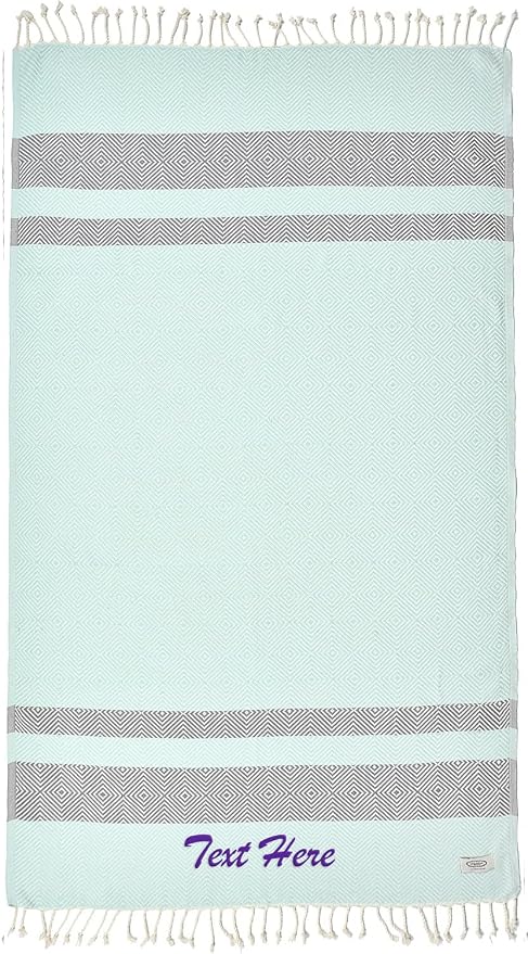 Personalized Embroidered Beach Towel | Throw Blanket, Easy Carry, Sand Free by LA%60HAMMAMFINELIVING