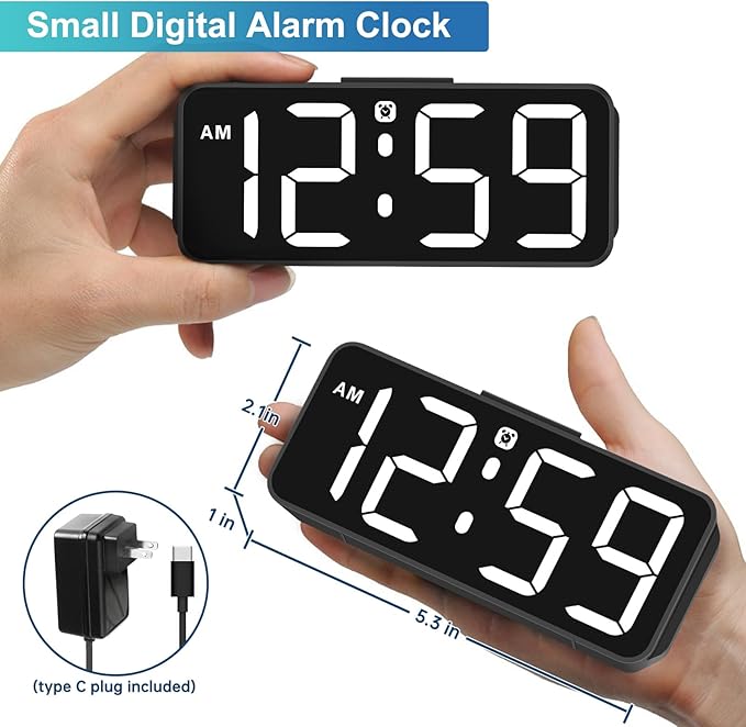 Peakeep Small Digital Alarm Clock Plug in - Image 2