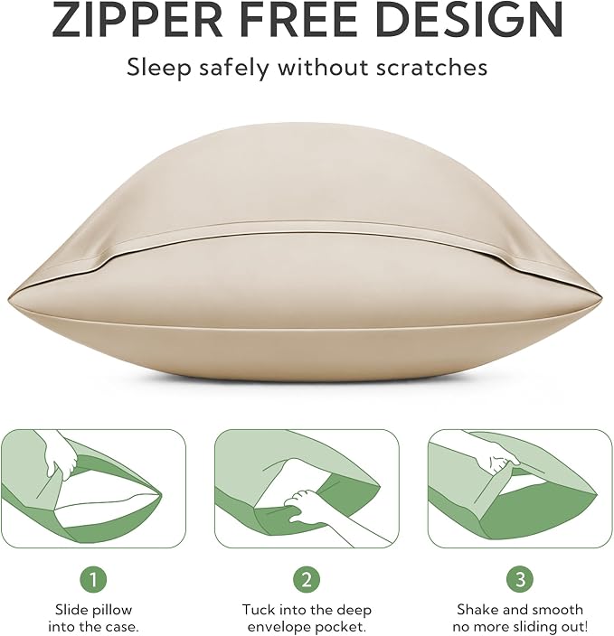 MR&HM Pillow Cases Queen Size Set of 2, Cooling Pillow Case - Image 6