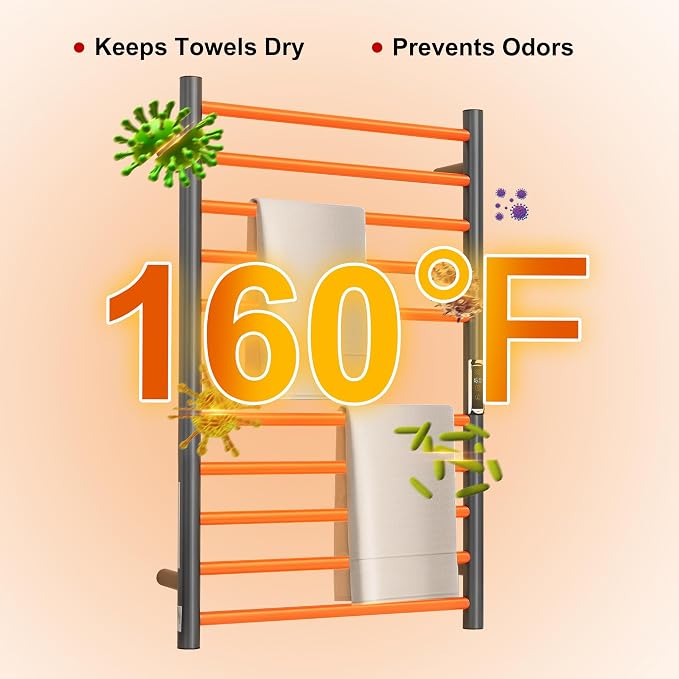 Heated Towel Racks for Bathroom, Wall Mounted Electric Towel Warmer Racks - Image 3