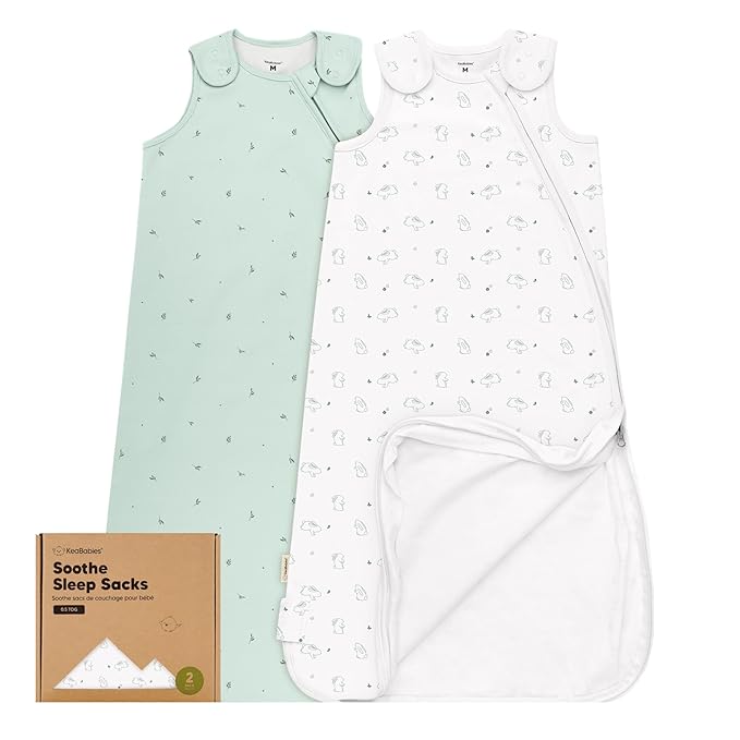 2-Pack Organic Baby Sleep Sacks, 100% Cotton by KeaBabies