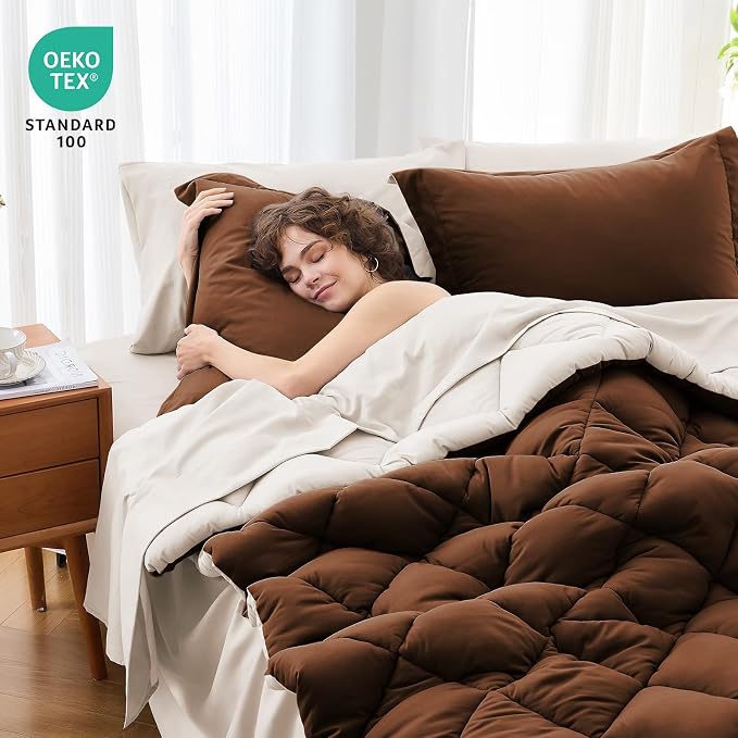 MUXHOMO 7 Pieces Full Comforter Set, Reversible Bed in a Bag Full Size - Image 4