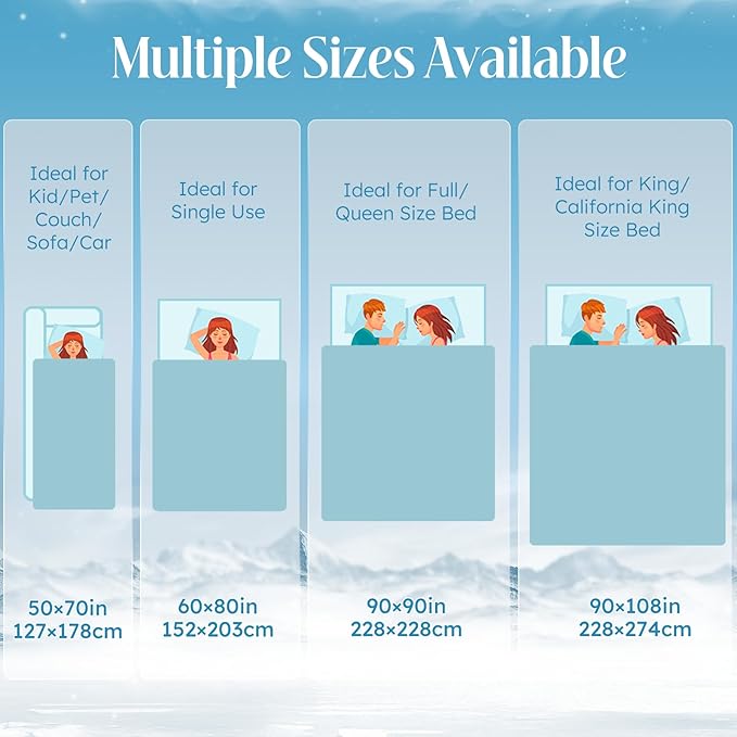 OIGAE Cooling Blanket for Hot Sleepers – Thin Summer Cooling Blanket Queen Size - Image 2