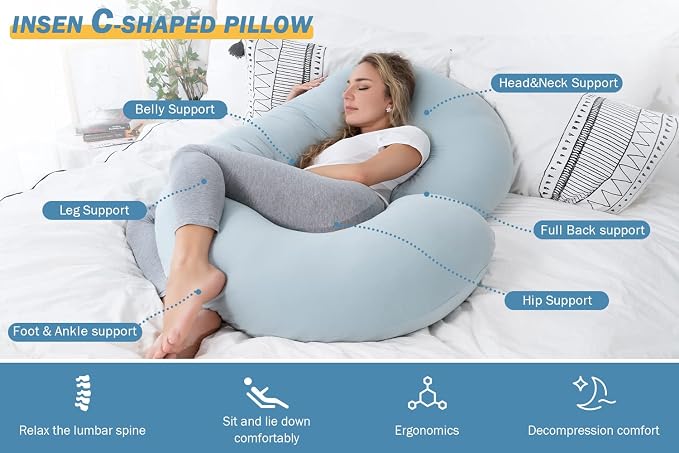 INSEN Pregnancy Pillows for Sleeping, Maternity Pillow - Image 3