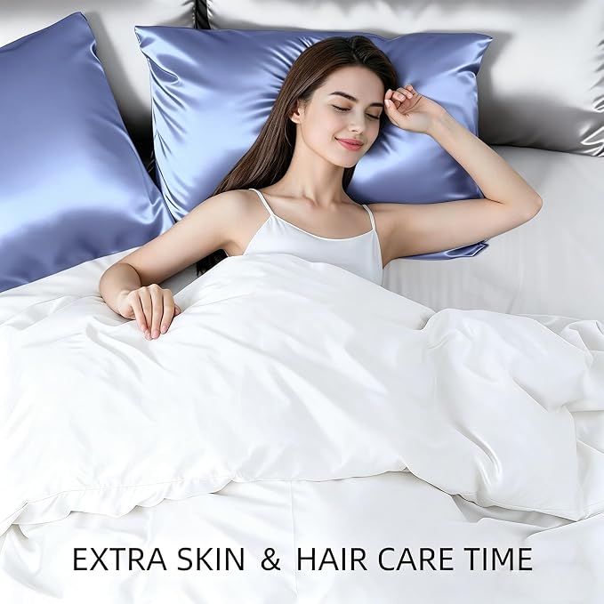 Silk Pillow Cases Mulberry Silk Pillowcases Soft Breathable Both Sided Natural - Image 2