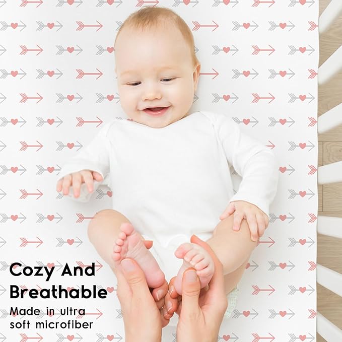 Yoofoss Baby Crib Sheets for Boys Girls, Fitted Crib Sheet 2 Pack for Standard - Image 4