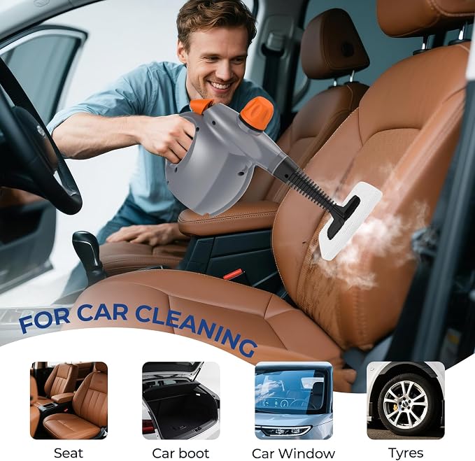 Steam Cleaner, Pressurized Handheld 13pcs Multi-Purpose Natural Deep Cleaning - Image 8