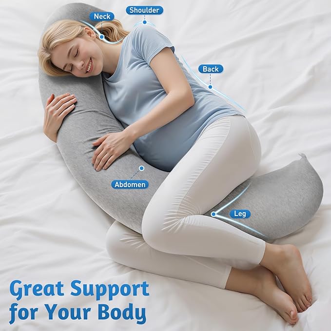 SweetSlubr Pregnancy Pillows for Sleeping, C-Shaped Maternity Pillow for - Image 5