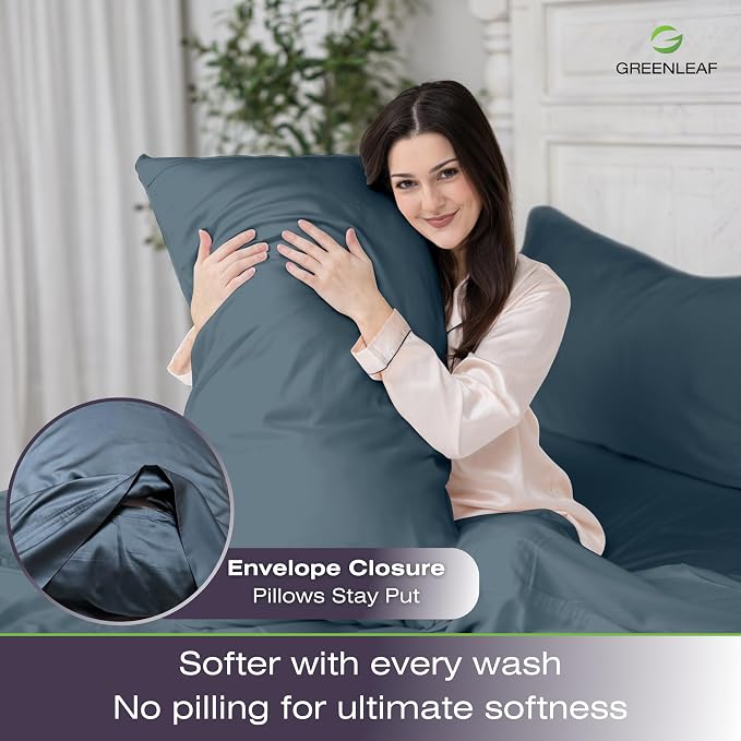 GREENLEAF King Pillow Cases Set of 2 | Ultra-Soft Pillow Covers | Envelope - Image 2