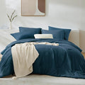 WRENSONGE Queen Comforter Sets- 7 Pieces Soft Serenity Blue Bed in a Bag by WRENSONGE