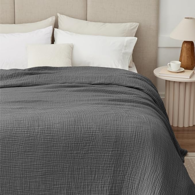 100% Cotton Muslin Blanket California King 120" x 90", 6 Layers Breathable and - Image 7