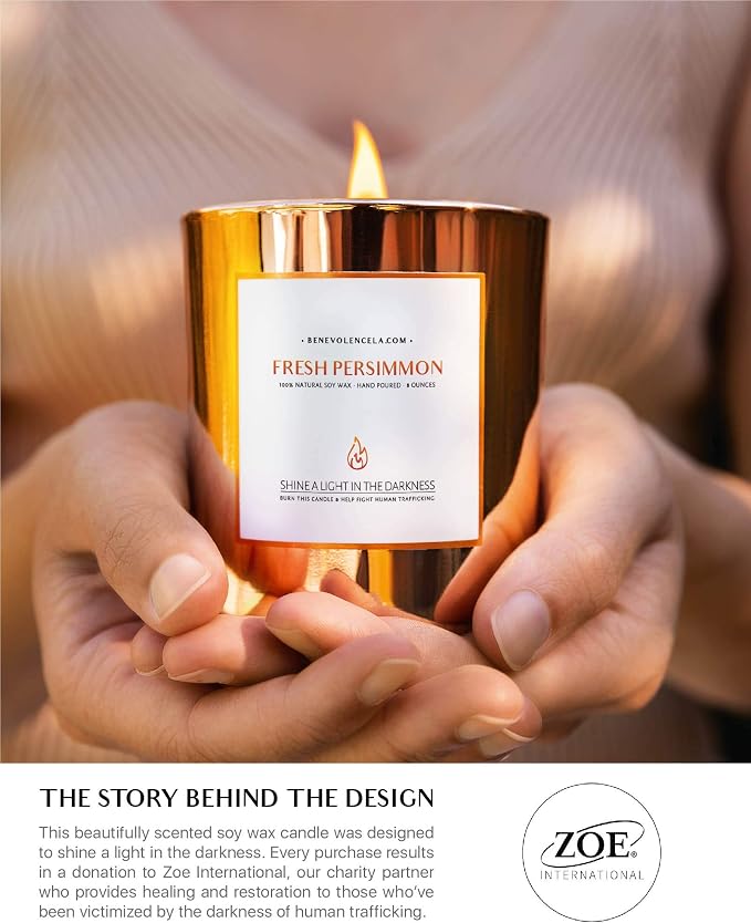 Benevolence LA Fresh Persimmon Wood Wick Candles | Soy Scented Christmas Candles - Image 6