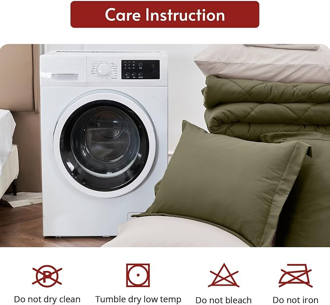 MUXHOMO 5 Pieces Twin XL Comforter Set, Reversible Bed in a Bag Twin XL Size - Image 9
