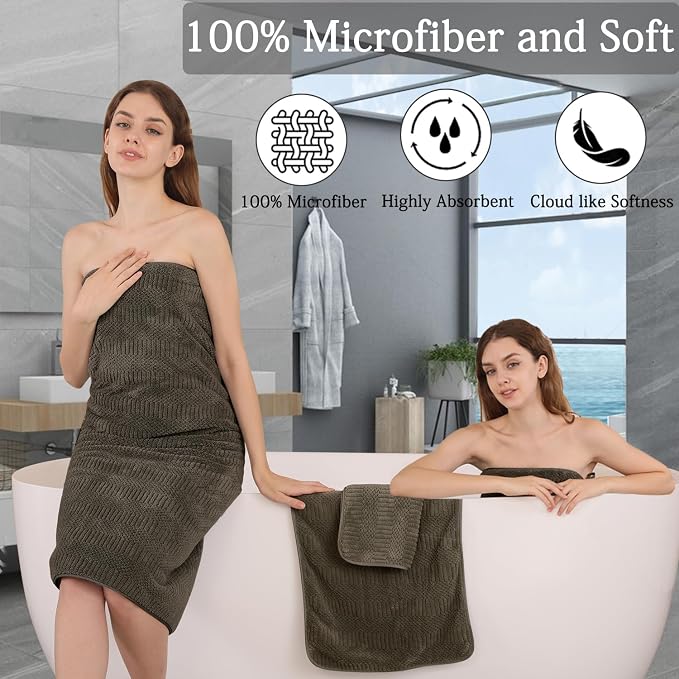 Ycosy 4 Pack Extra Large Microfiber Bath Towels Set, 35x70 inches, Less Lint - Image 4