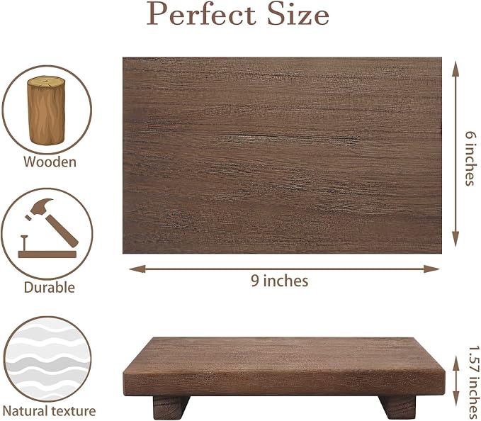 zoocatia Small Wood Tray Pedestal Stand Farmhouse Bathroom Decor Decorative - Image 6