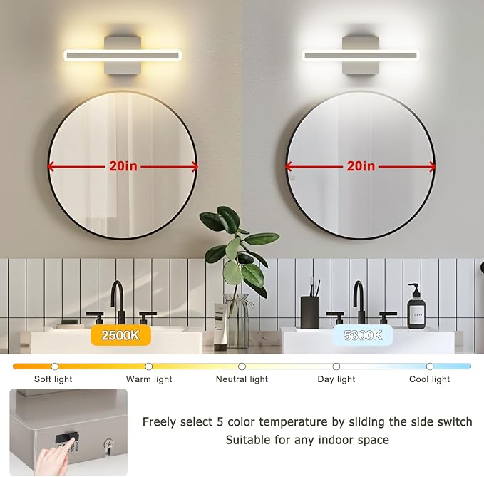 JUSHENG Brushed Nickel Vanity Lights - Image 4