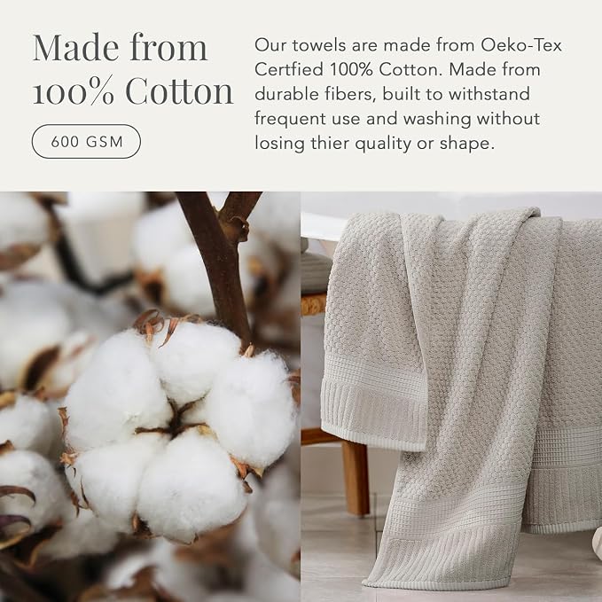 NY Loft 100% Cotton Hand Towel 6 Pack | Super Soft & Absorbent Quick-Dry Hand - Image 4