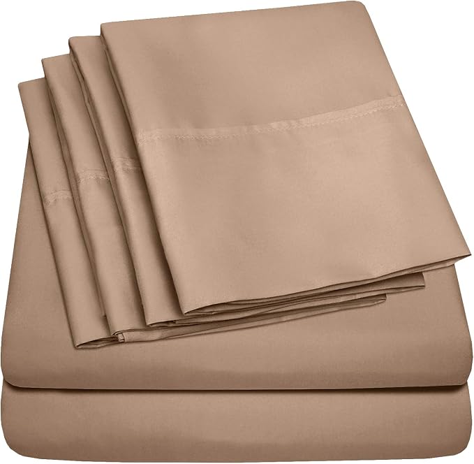 Queen Sheets Taupe by SweetHomeCollection