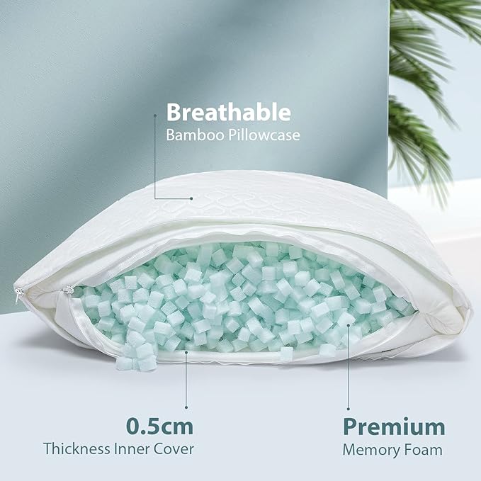 Rainmr Shredded Memory Foam Full Body Pillow – Side Sleeper – Huggable Long - Image 2