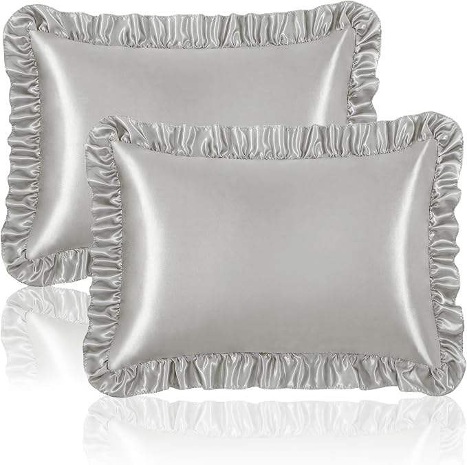 Homiest Ruffle Satin Pillowcase by Unknown
