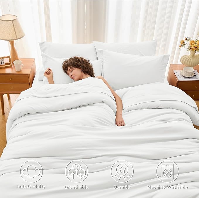 MUXHOMO 7 Pieces California King Comforter Set, Soft Bed in a Bag Cal King Size - Image 3