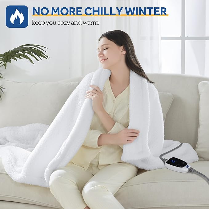 Sealy Electric Blanket Heated Throw 50"x60" Soft Double Sherpa Super Cozy - Image 2