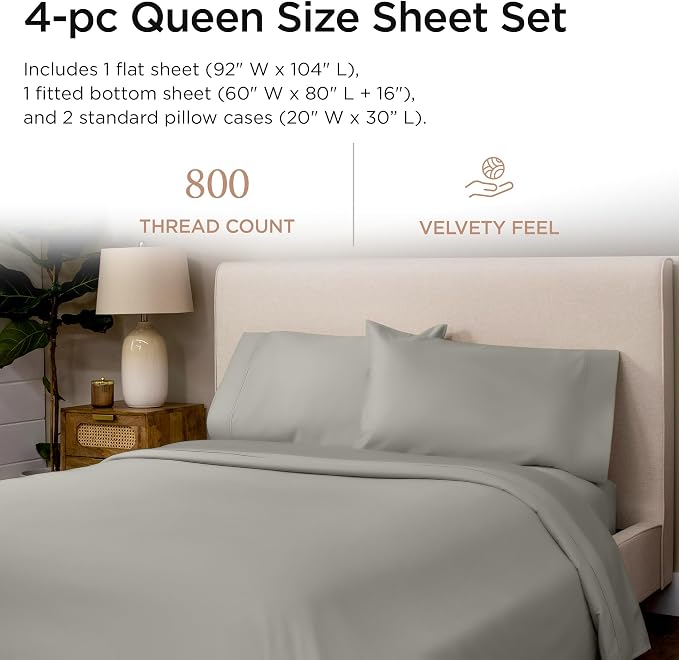 Threadmill Luxury 800 Thread Count Queen 100% Cotton Sheets - Image 2