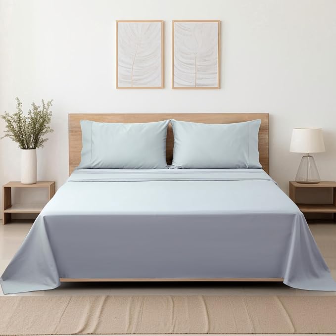 Cotton Cal King Flat Sheet Only, 600 Thread Count 100% Egyptian Cotton Top - Image 7