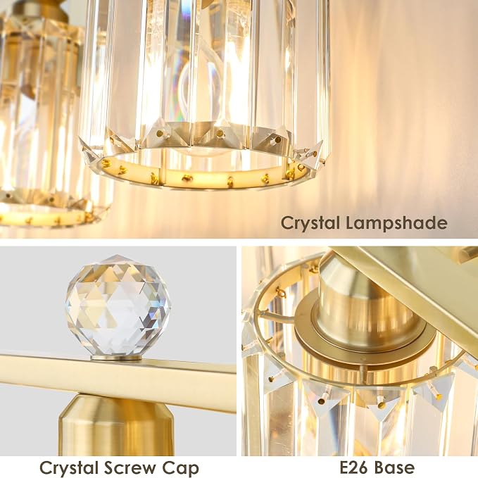 2-Light Gold Bathroom Light Fixtures, Modern Bathroom Vanity Lights Fixture - Image 3