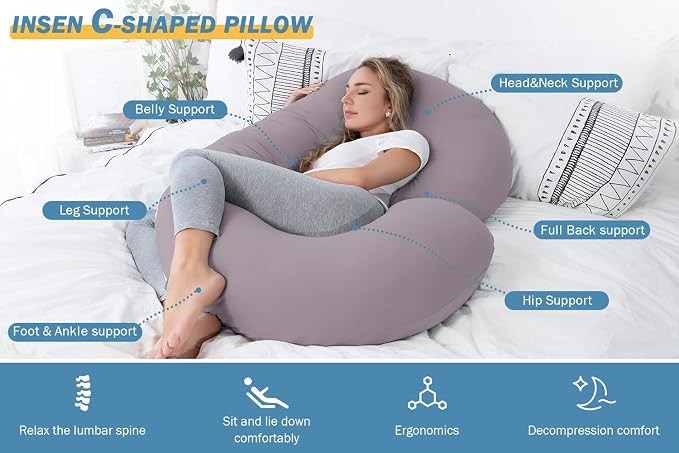 INSEN Pregnancy Pillows for Sleeping, Maternity Pillow - Image 2