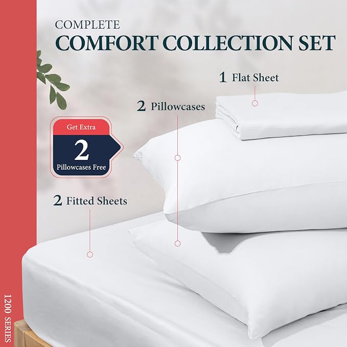100% Egyptian Cotton Split King Sheets Sets - Image 3