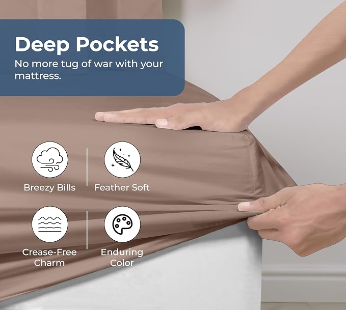 Royale Linens 100% Organic Cotton Fitted Sheet - Image 4