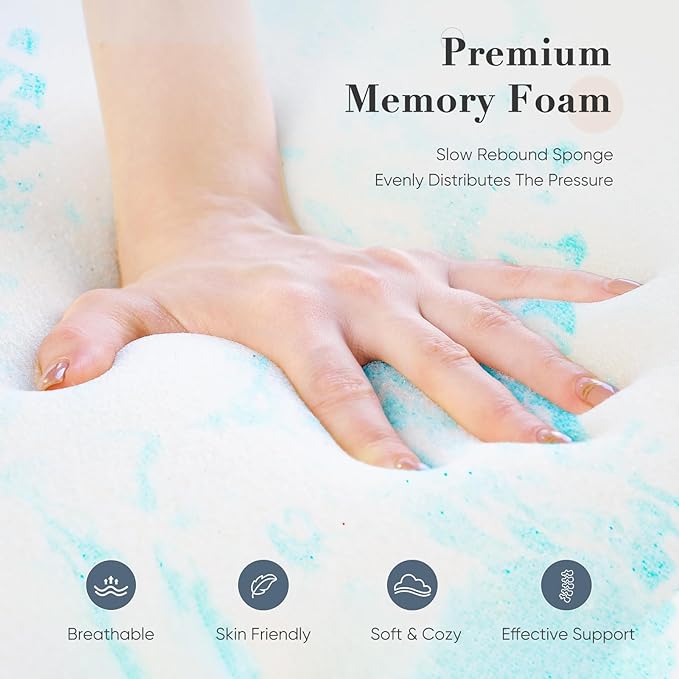 DUMOS Mattress Toppers Memory Foam Twin XL, 4 Inch Thick Bed Topper Pad Cooling - Image 4
