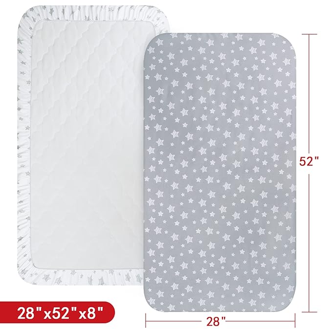 Crib Sheets for Boys or Girls 2 Pack, Fitted Crib Sheet for Standard Size Crib - Image 5