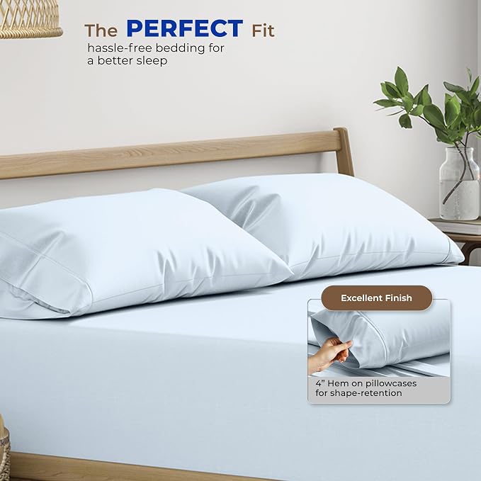 Thread Spread 100% Egyptian Cotton King Size Pillow Cases Set of 2 - Image 4