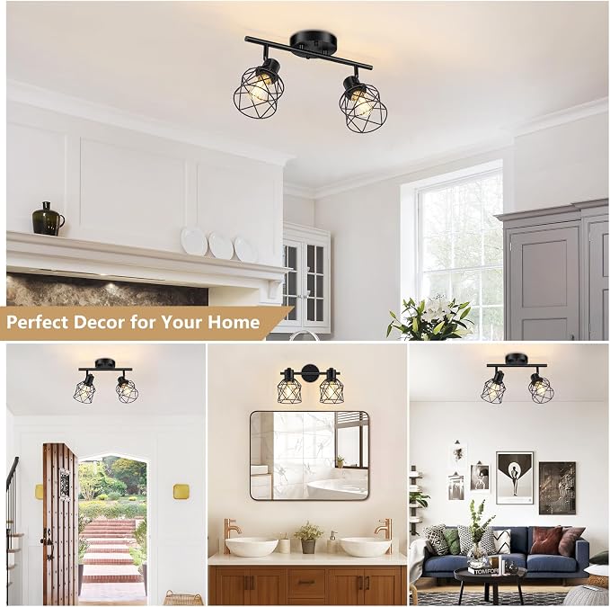 Baocuz 2-Lights Kitchen Light Fixtures Ceiling Mount, Adjustable Semi Flush - Image 6