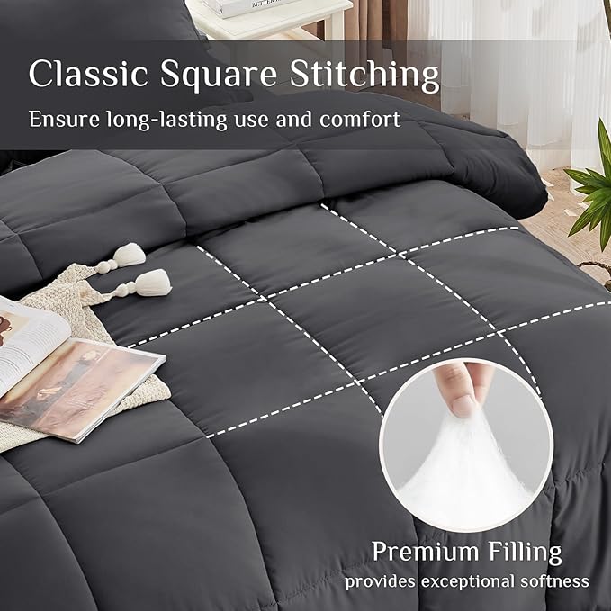 JOLLYVOGUE Oversized King Comforter Set, Ultra-Soft Bed in a Bag Oversized King - Image 3