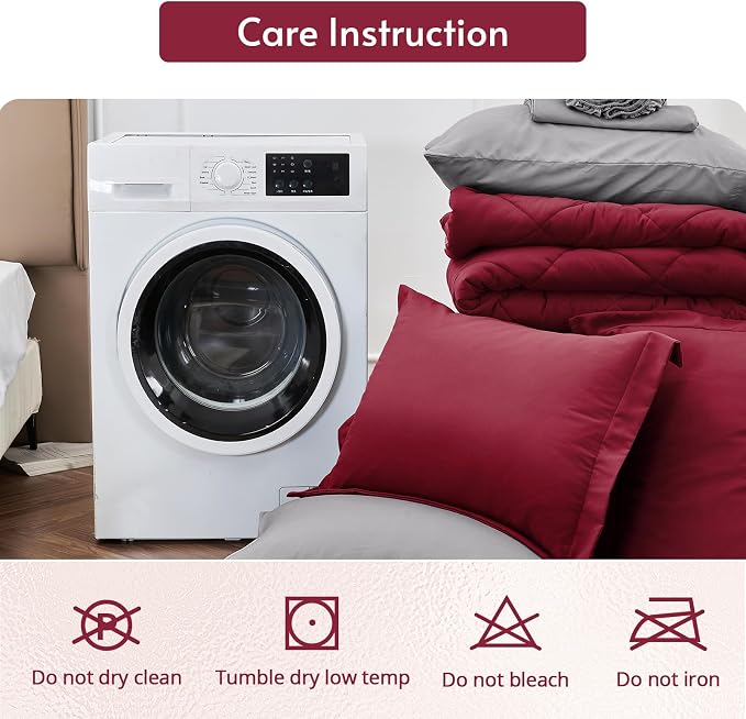MUXHOMO 5 Pieces Twin Comforter Set, Reversible Bed in a Bag Twin Size - Image 9