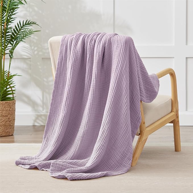 100% Cotton Muslin Blanket Large 50" x 70", 6 Layers Breathable and Lightweight - Image 7