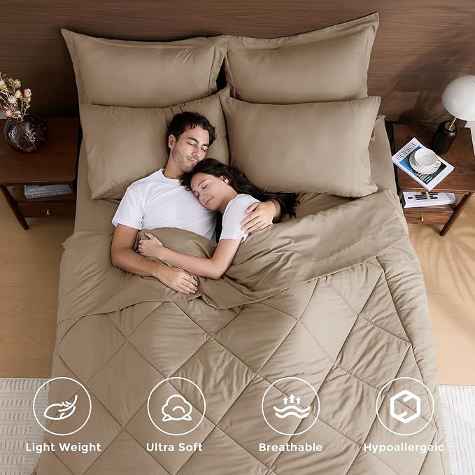 HEVUMYI Khaki Cali-King Comforter Set - Image 2