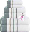 CASA COPENHAGEN White Bay 6Pcs 100% Egyptian Cotton Large Designer Towels Gift by CASACOPENHAGEN