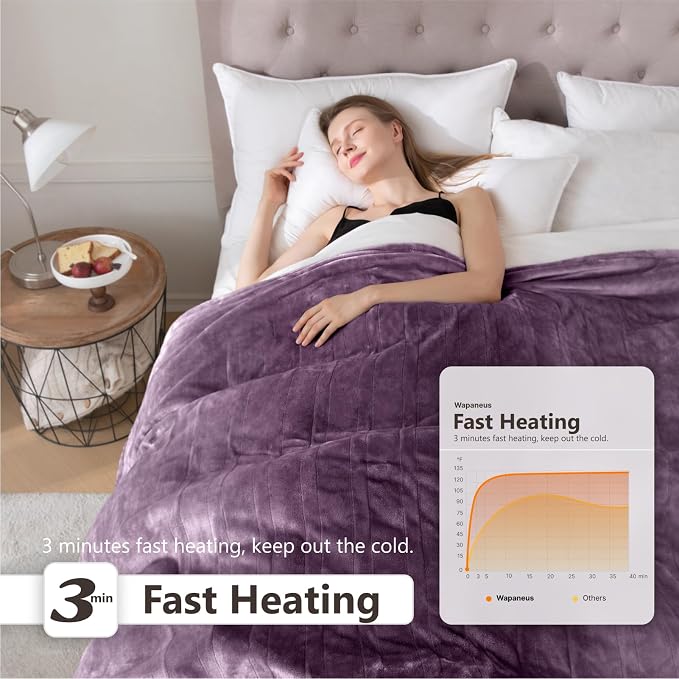 Wapaneus Heated Blanket Electric Full Size 72"x84" - Image 3