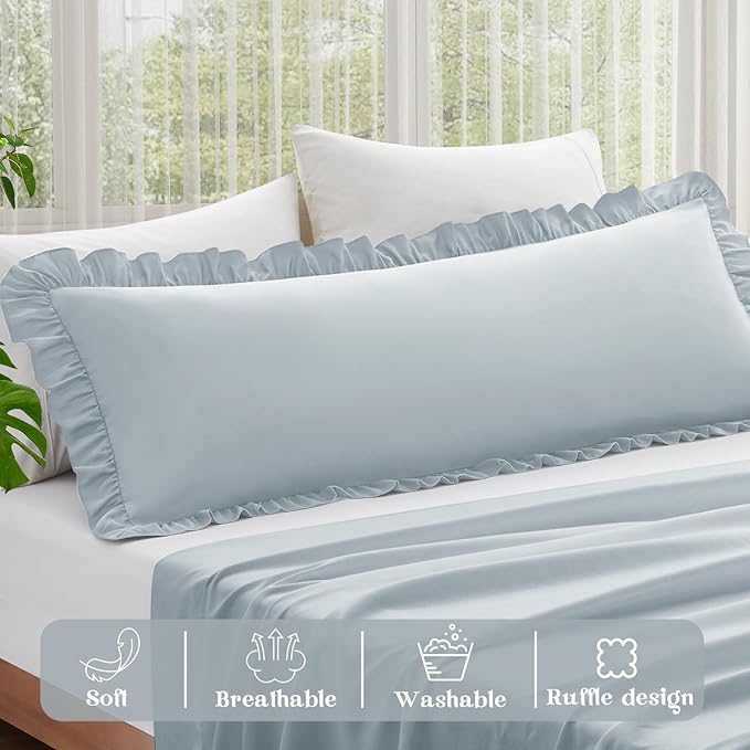 KKJIAF Ruffle Body Pillow Cases Set of 1, Ruffled Pillow Covers - Image 4