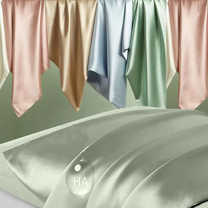 Silk Pillowcase 2 Pack, Natural Mulberry Silk Pillow Case, Anti Acne Silk - Image 2